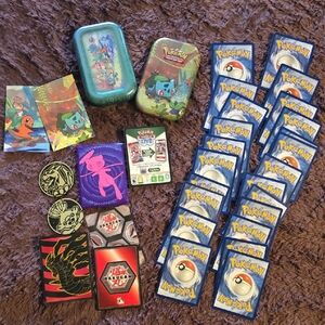 Pokemon Card Collection with Tins and Sleeves